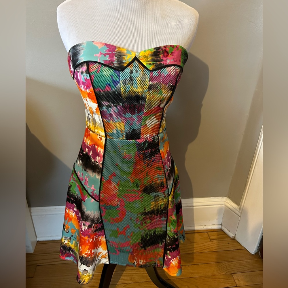 Milly Dress size 2. Gorgeous vibrant print with detail on front.  Strap…